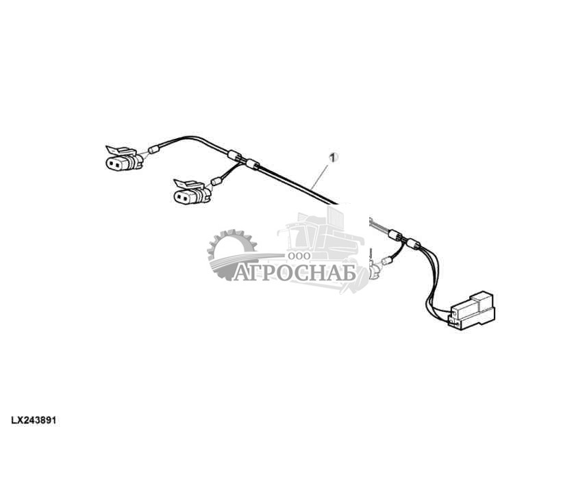 Жгут проводов, фары рабочего освещения, H3, задняя часть кабины 